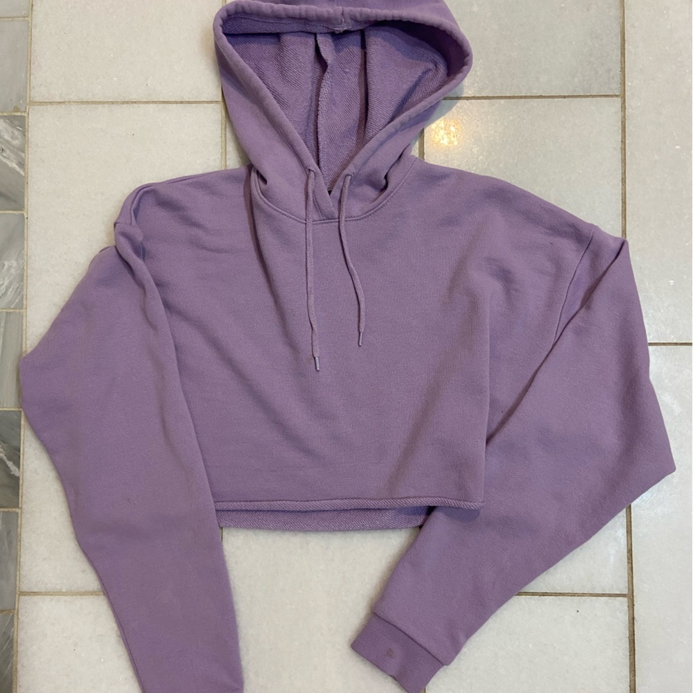 Purple Cropped Hoodie